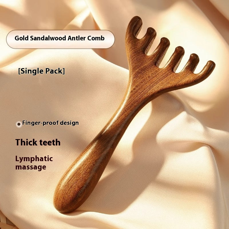 Sandalwood Head Massage Comb Meridian Brush