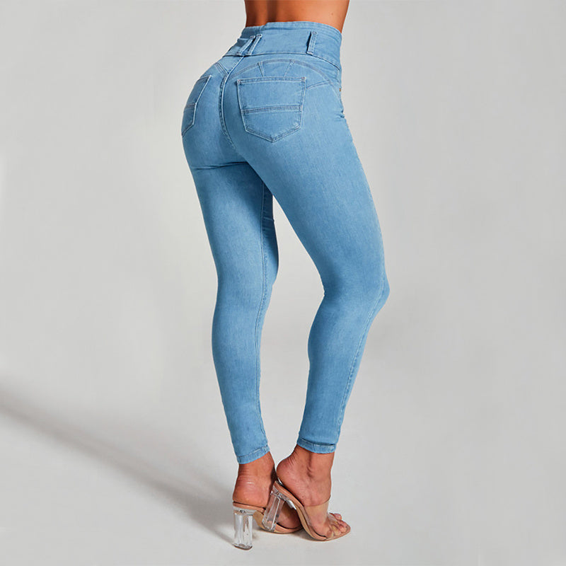 High Waist Jeans Women's Skinny Tight Stretch Shaping Hip Lifting Pants