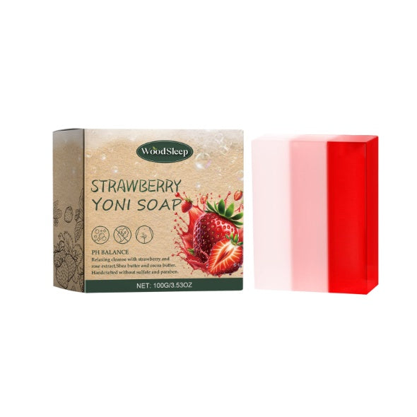 WoodSleep Strawberry Scented Soap Gentle Cleansing, Deodorizing Body Care Soap For Women's Intimate Parts
