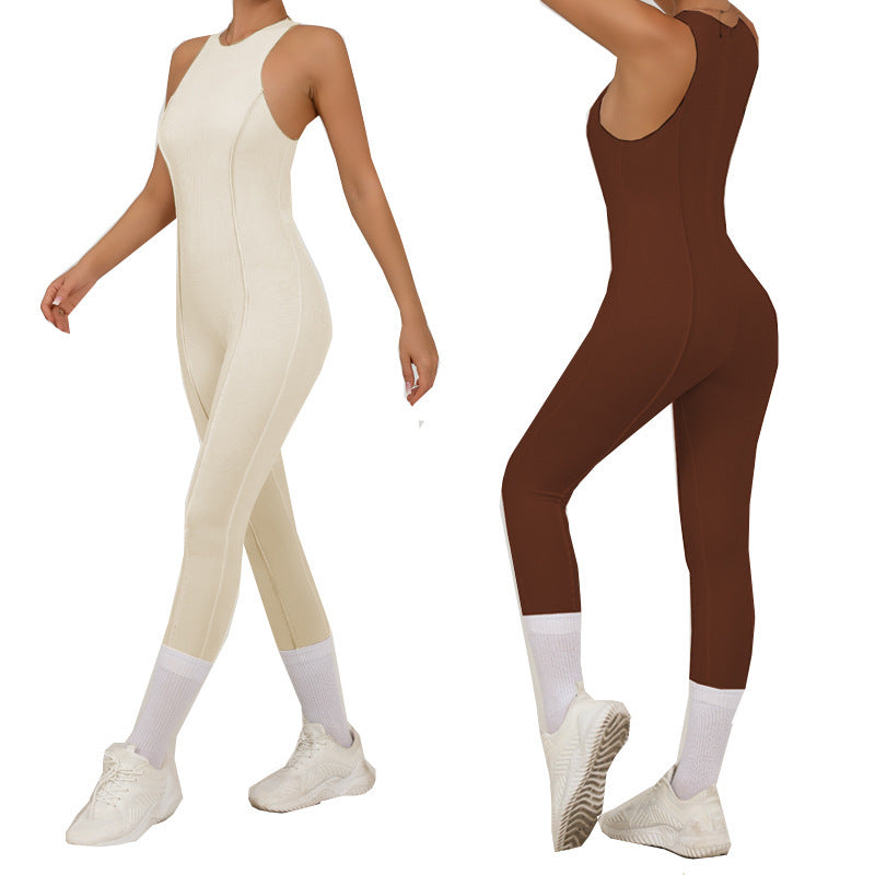 High Elastic Quick-drying Sleeveless Three-dimensional Sports Yoga Jumpsuit