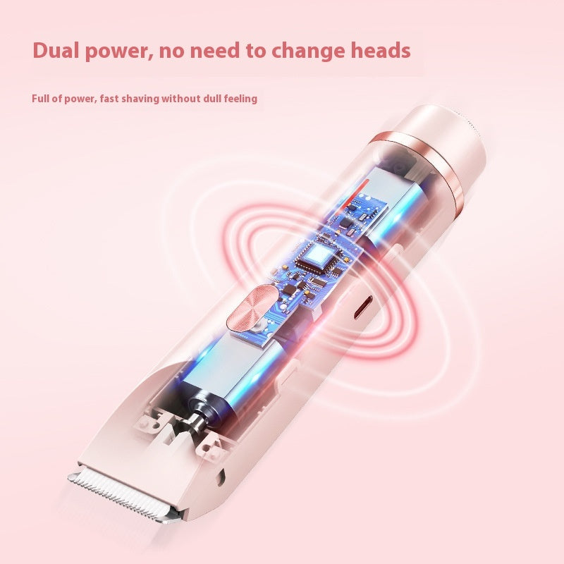 2 In 1 Hair Remover Double Head Shaver Bikini Line Trimmer Electric Razor Wet Dry