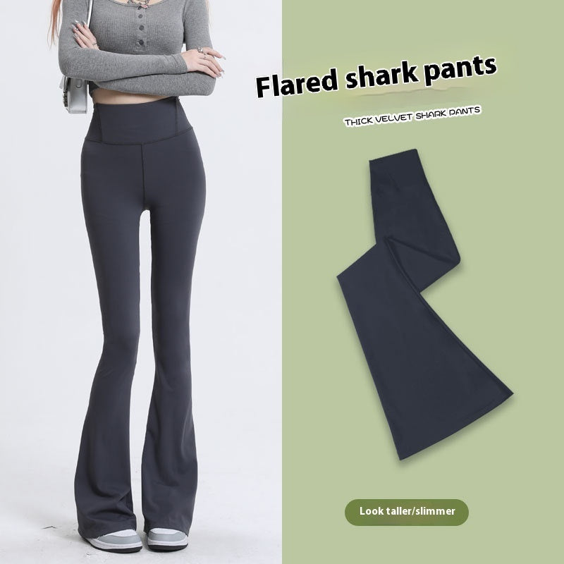 Micro Shark High Waist Slimming Hip Raise Flared Yoga Leggings
