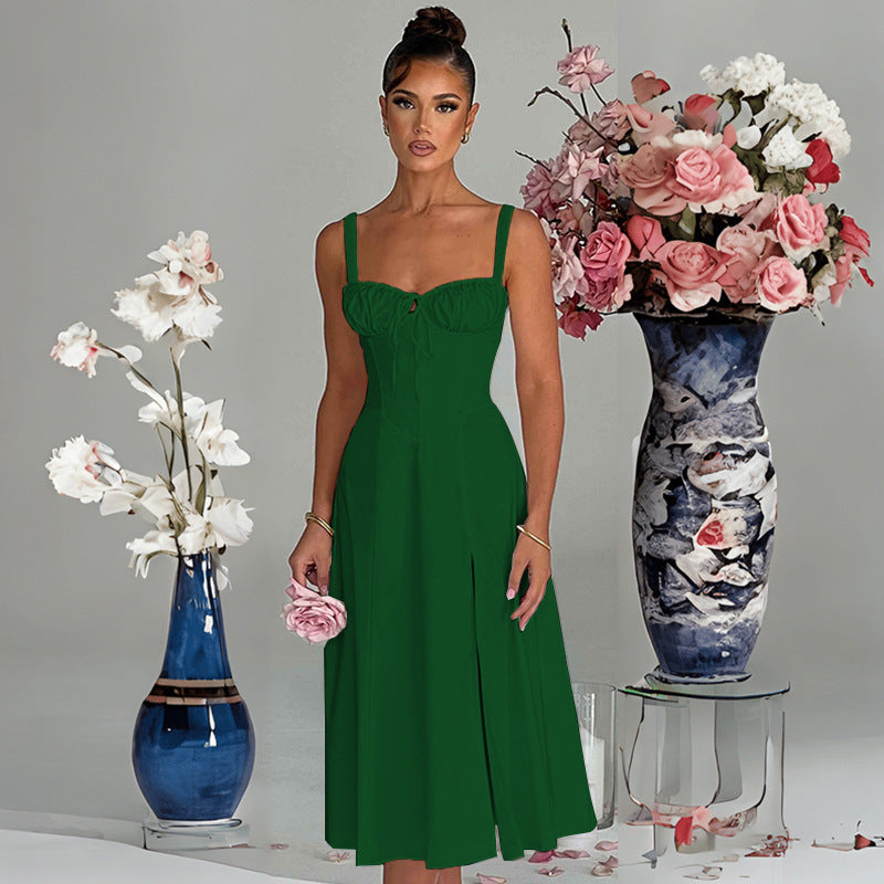 Casual Lace Tie Corset Sling Dress