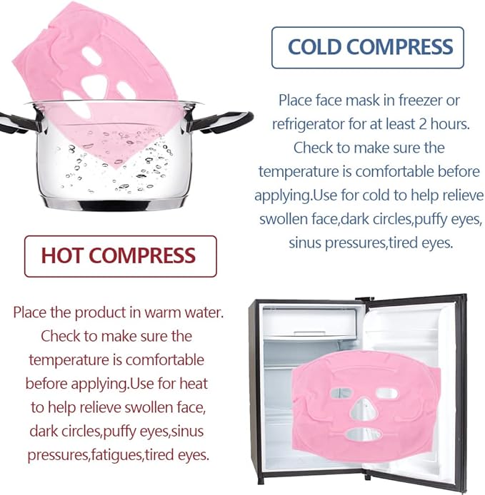 Hot Cold Therapy Tourmaline Ion Beauty Compress Face Mask