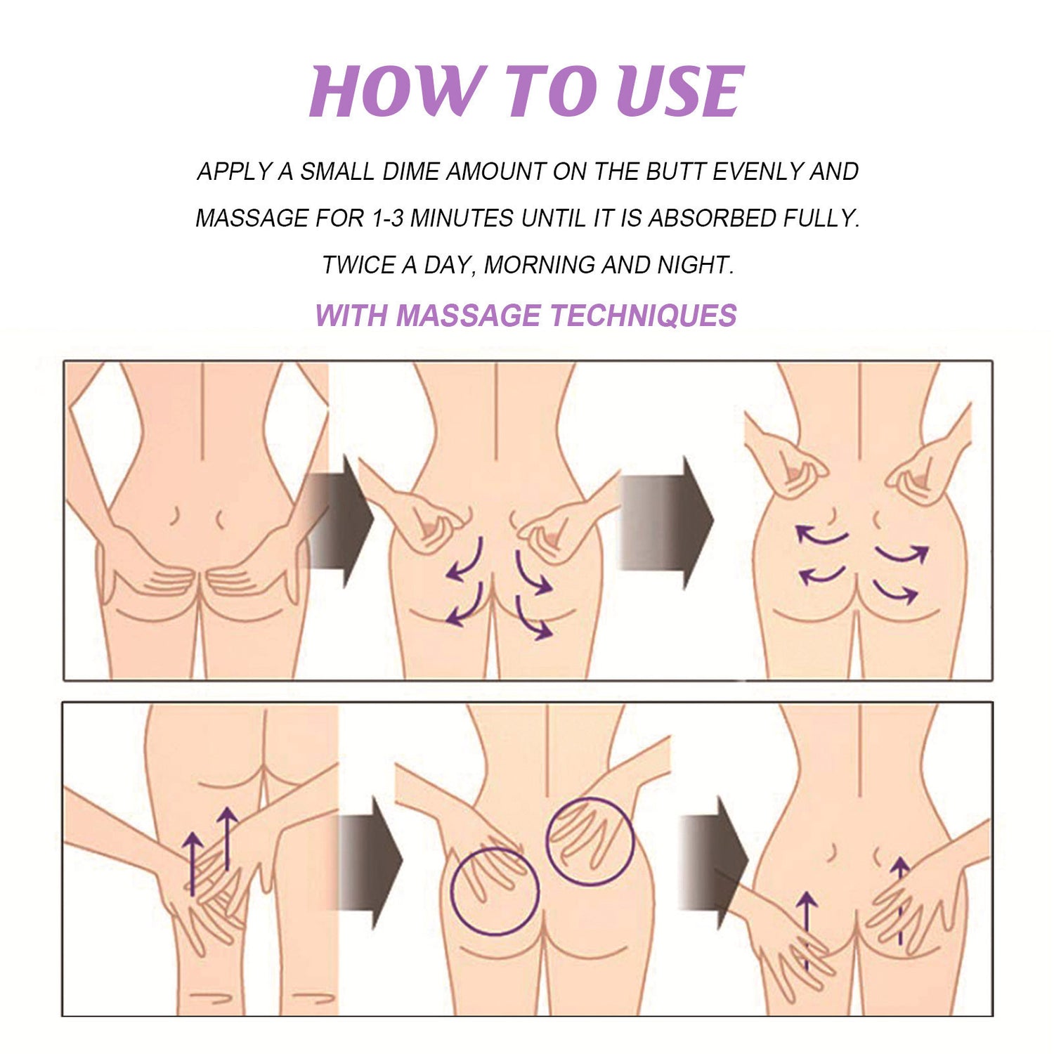 Curved Peach Buttocks Massage Cream