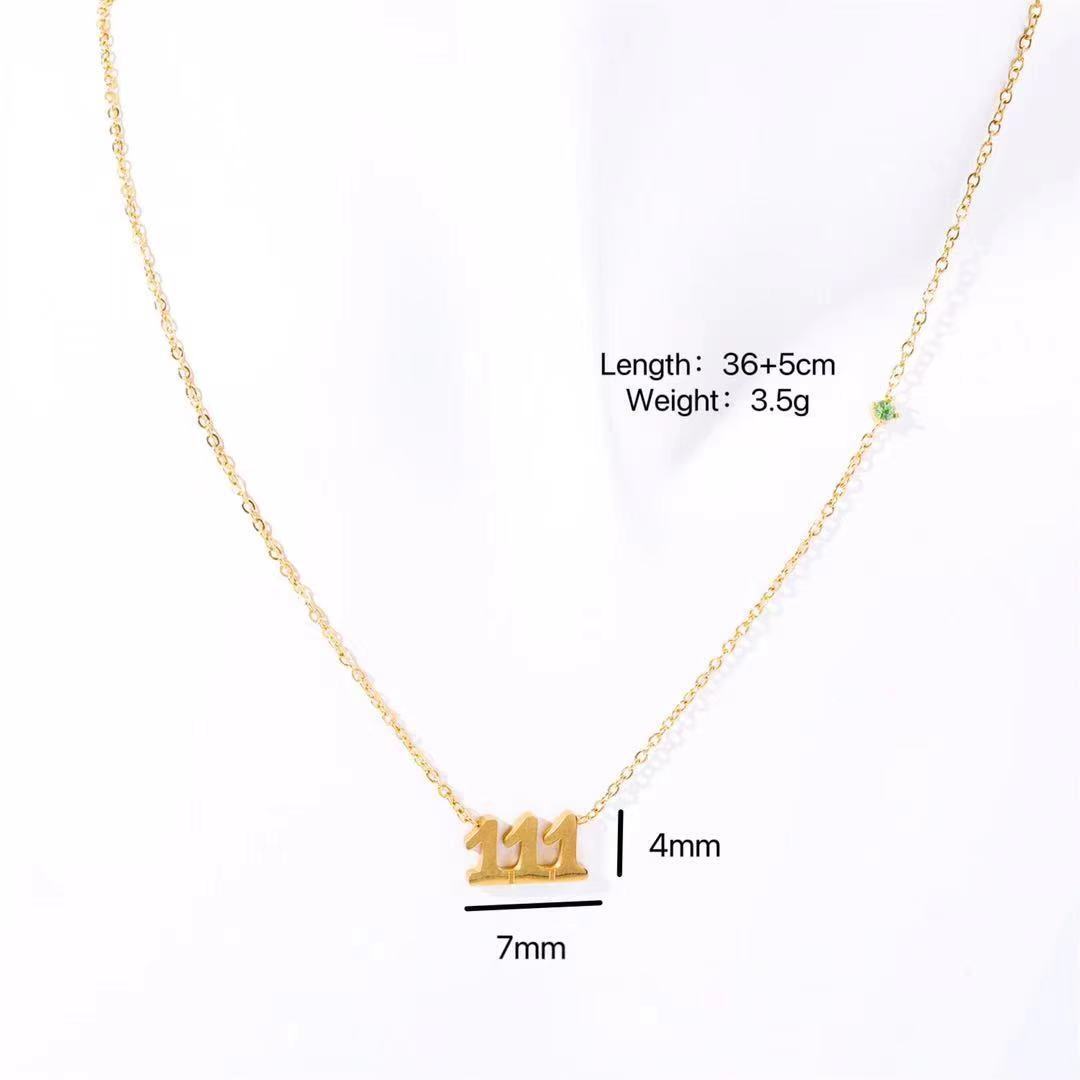 Stainless Steel Angel Digital Diamond Pendant Necklace