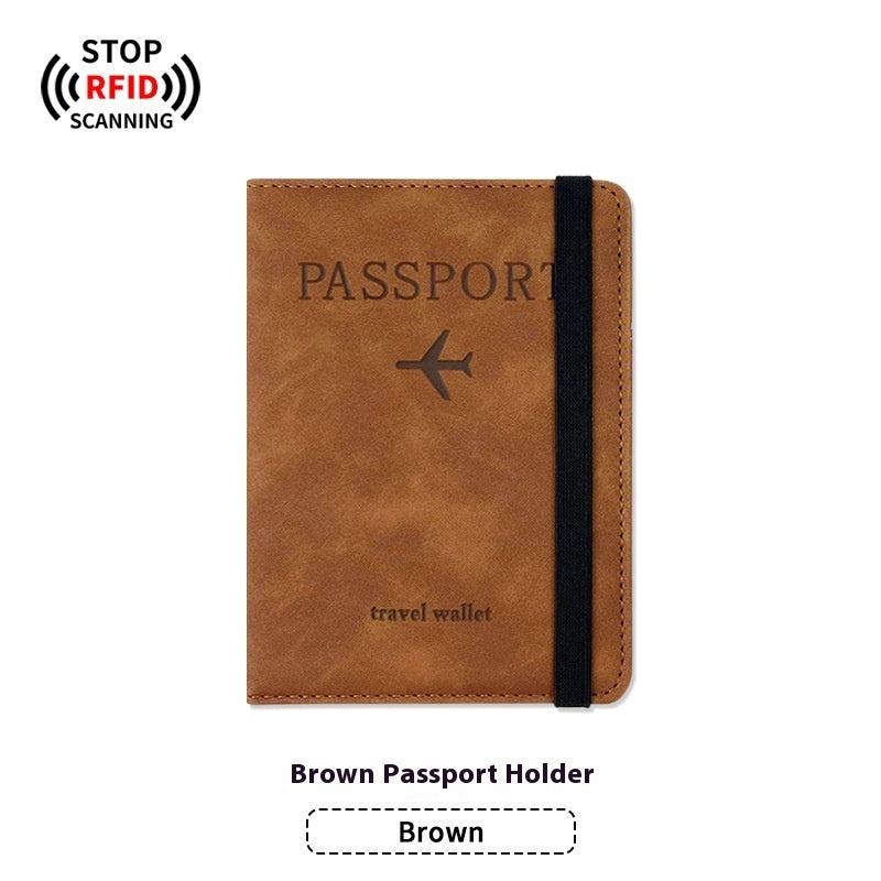 Leather Passport RFID Cover & Luggage Tag Set