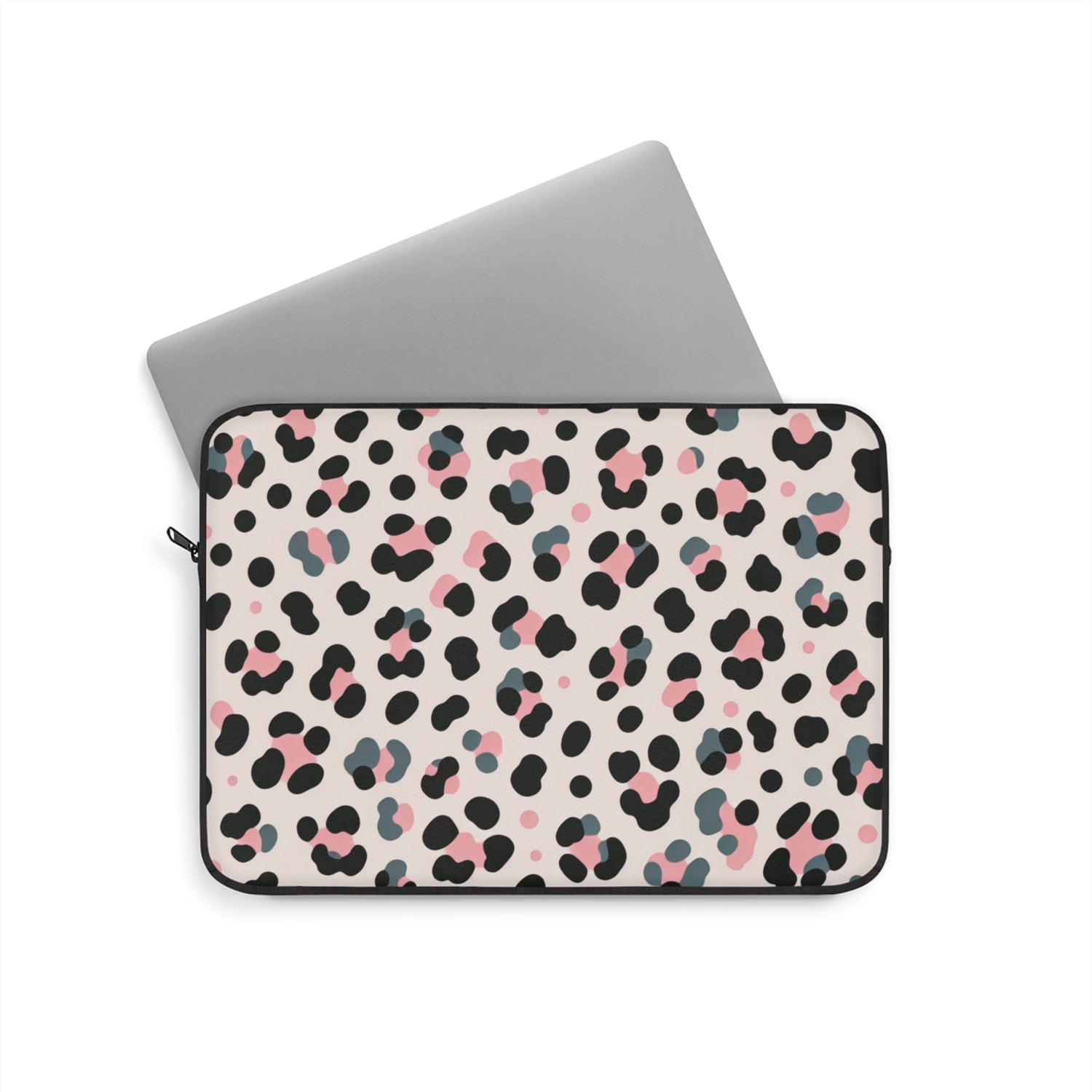 Pink Grey Leopard Laptop Sleeve