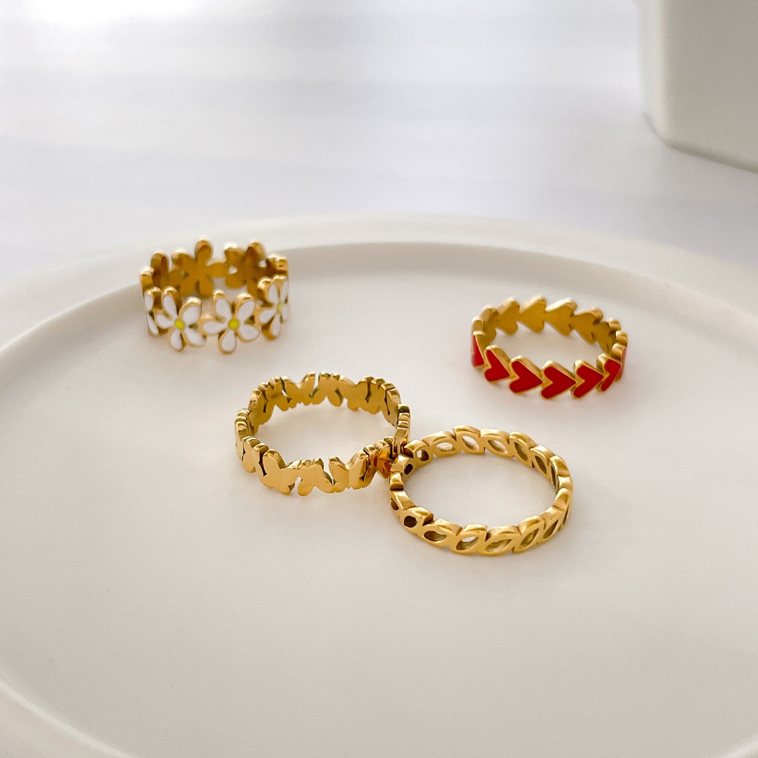 Butterfly Hollow Leaves Epoxy Ring