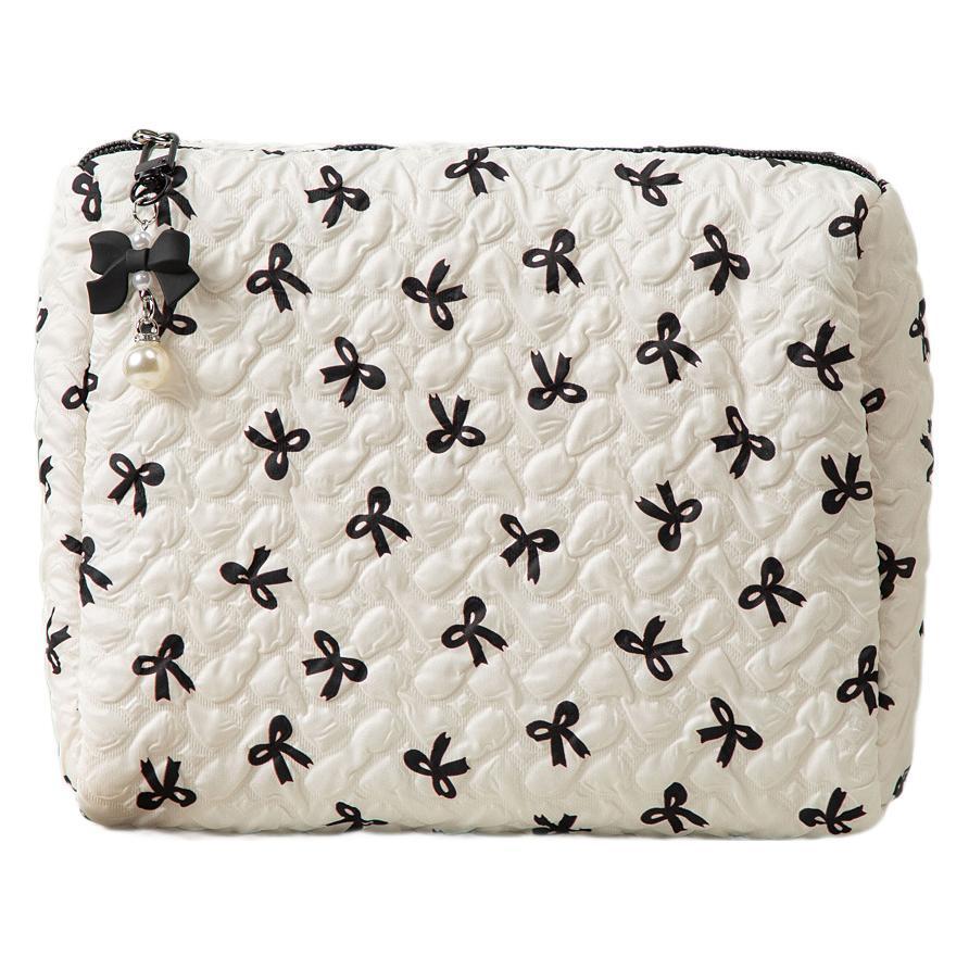 Bow Cosmetic Bag Large Capacity Hand Holding Clutch Wash