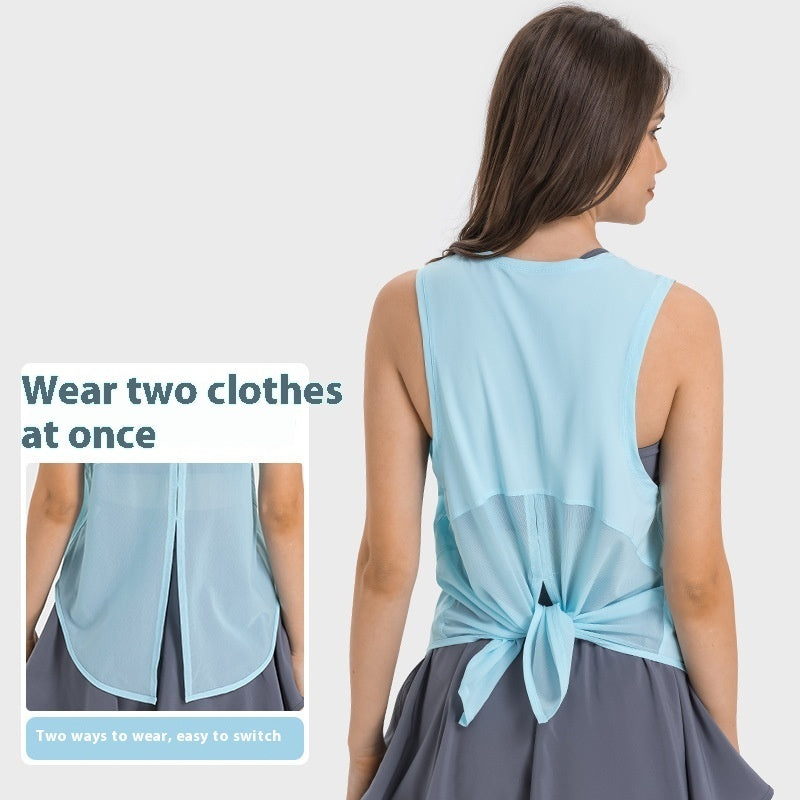 New Yoga Vest Fitness Exercise Sleeveless Blouse Quick-drying Loose Yoga Top