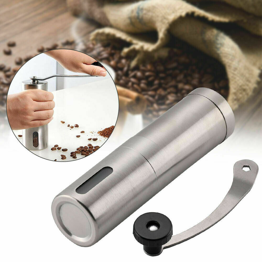 Compact Stainless Steel  Manual Coffee Grinder with Ceramic Burr Bean Mill