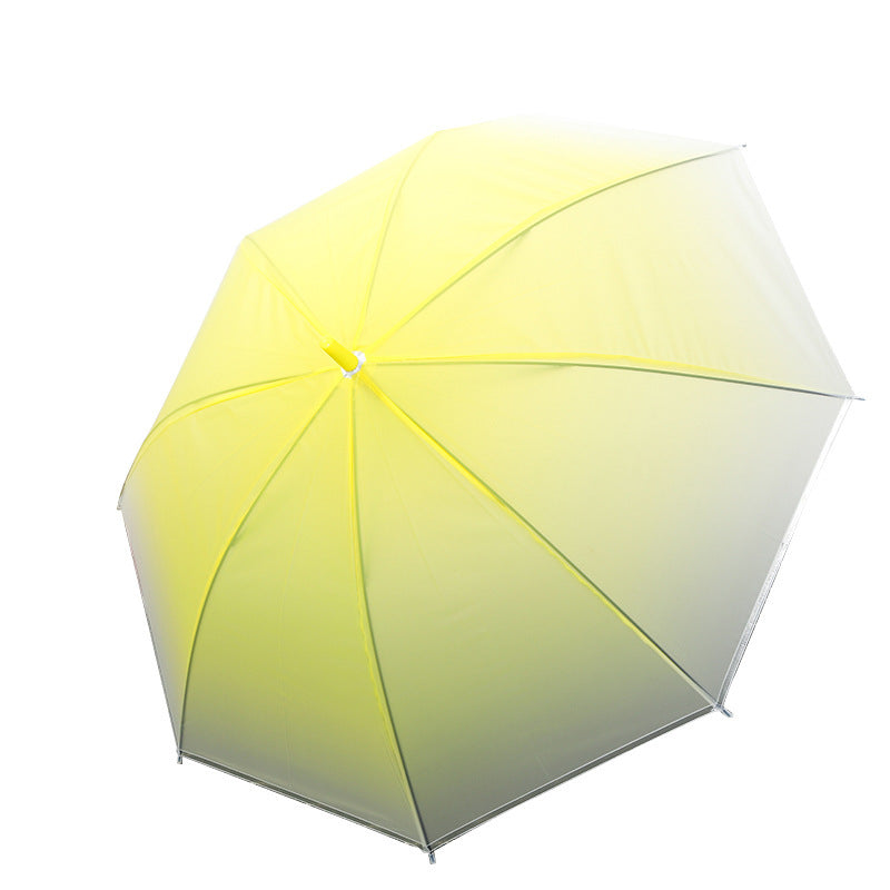 Long Handle Transparent Color Gradient Straight Umbrella Frosted Film Dance Umbrella