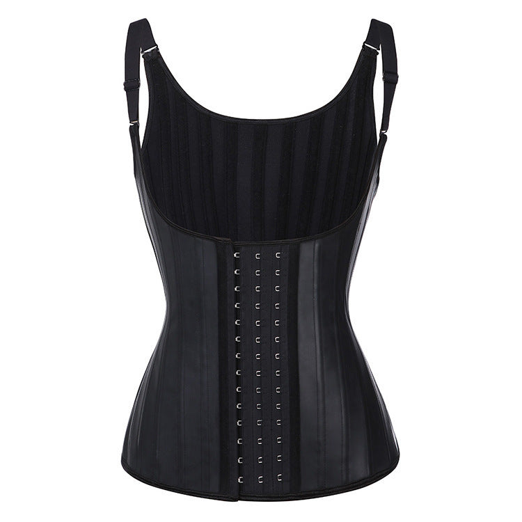 Smooth Latex Shapewear Slimmer Vest Hook & Eye Closure
