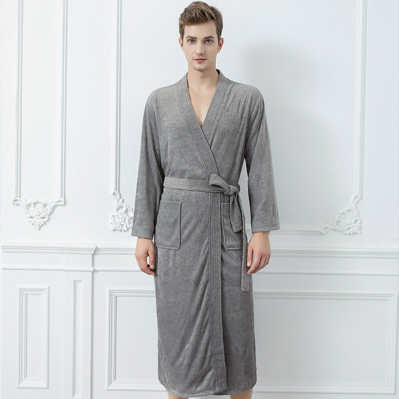 Kimono Collar Terry Bathrobe