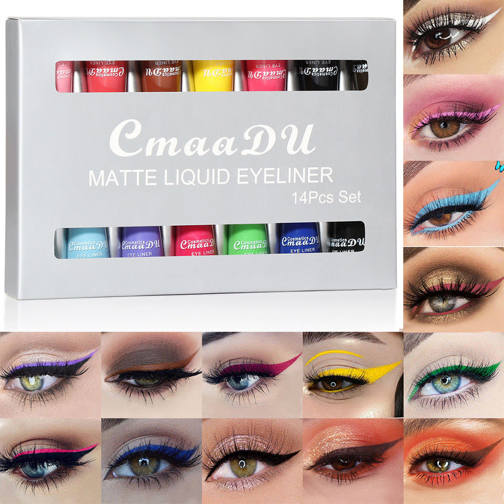 Matte Quick-drying 14 Colors Liquid Eyeliner Set