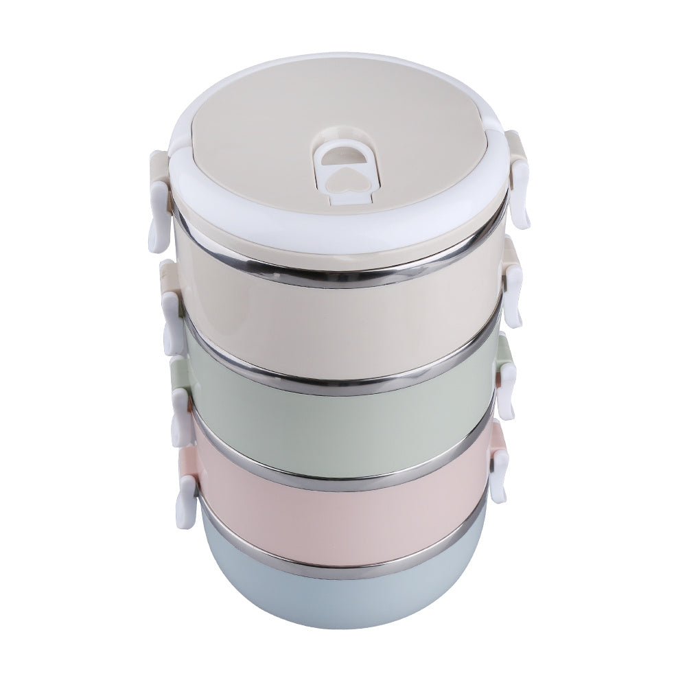 4 Tier Portable Stainless Steel Travel Bento Bowls Set