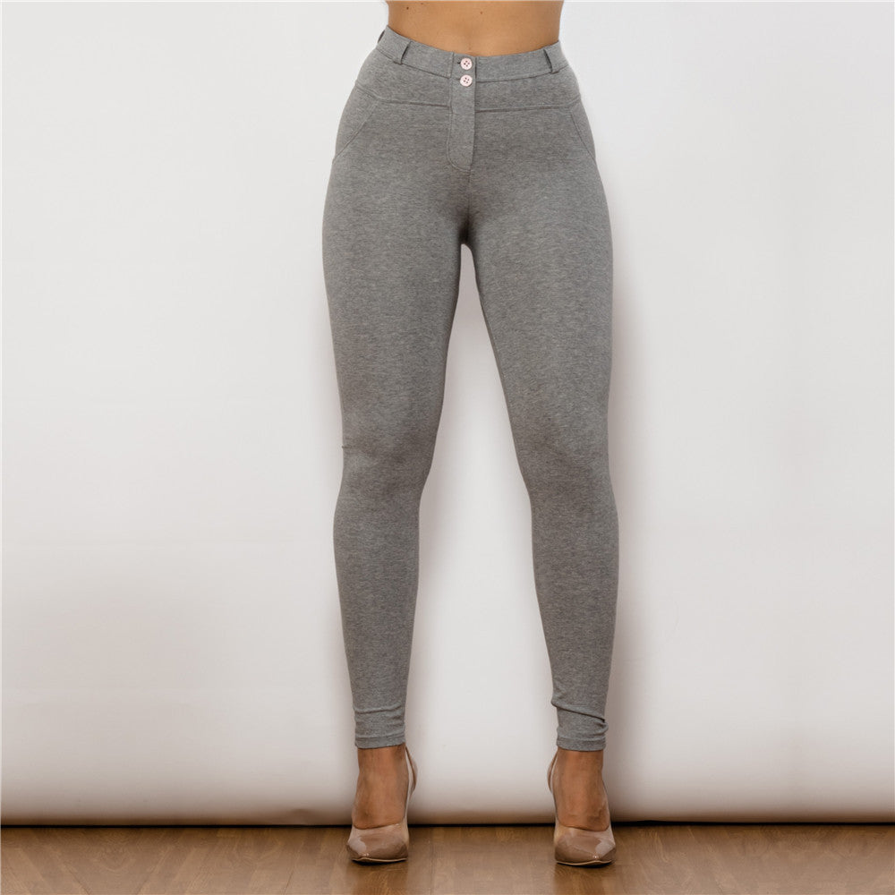 Shascullfites Melody Cotton Bum Lifting Leggings Booty Shaping Gray Push Up Pants Women