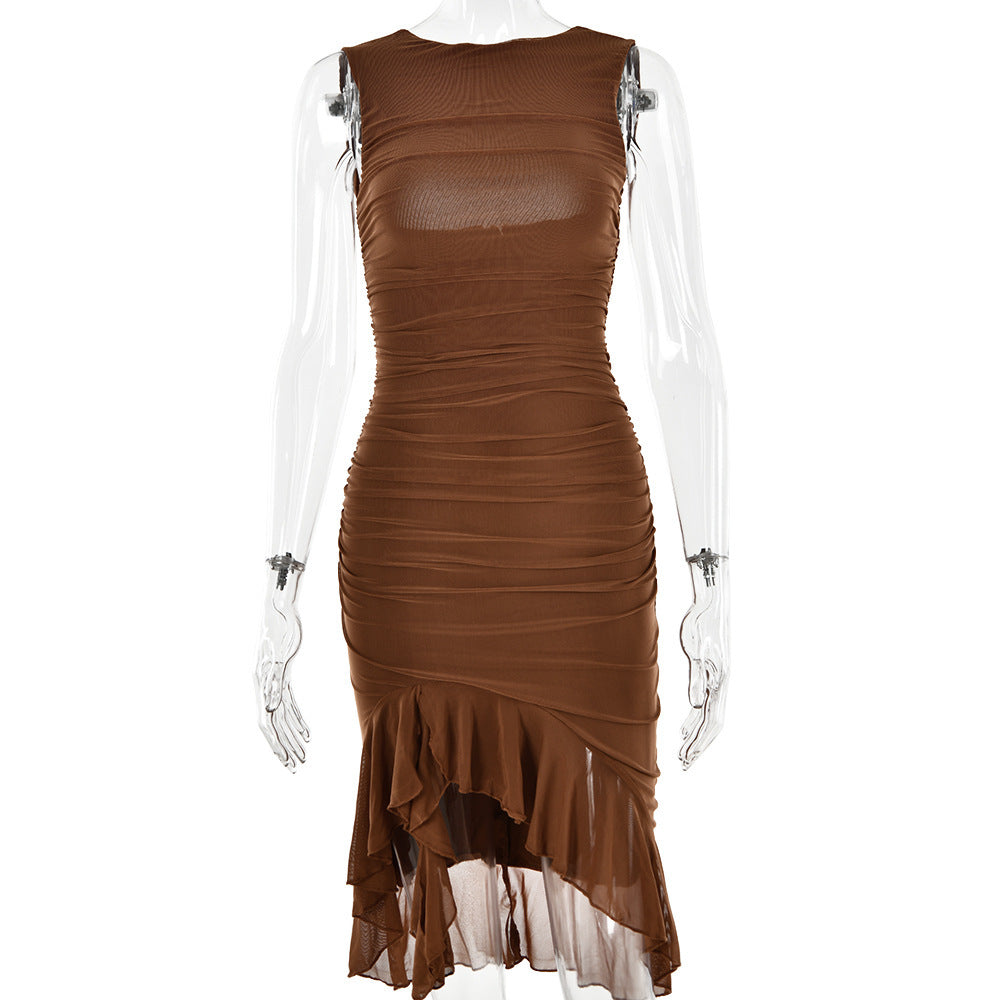 Sleeveless Ruche Party Dress