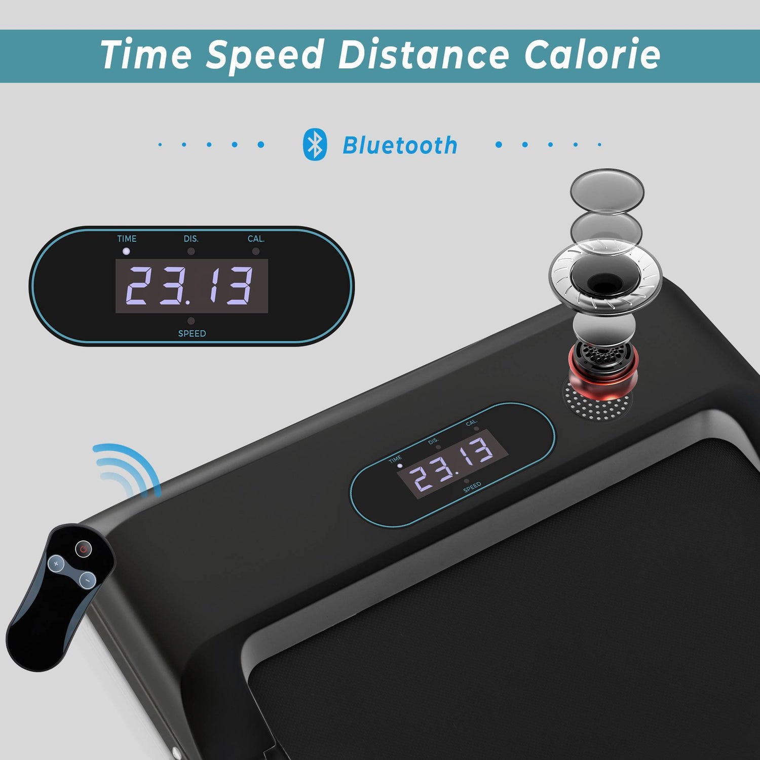 2 In 1 Under Desk Electric Treadmill With Bluetooth APP Walking Jogging Machine