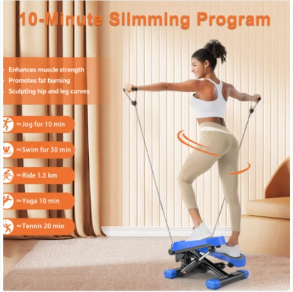 CD Monitor Downloads Home Office Exercise 330LBS Capacity Mini Stepper With Resistance Bands And LCD Monitor