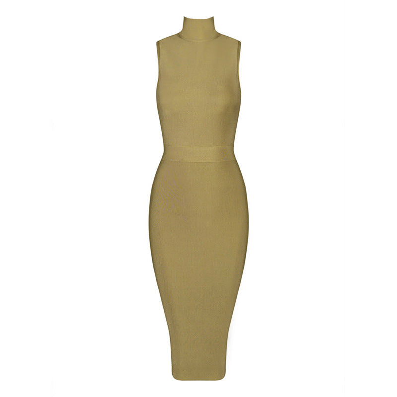 Mock Neck Bandage Dress