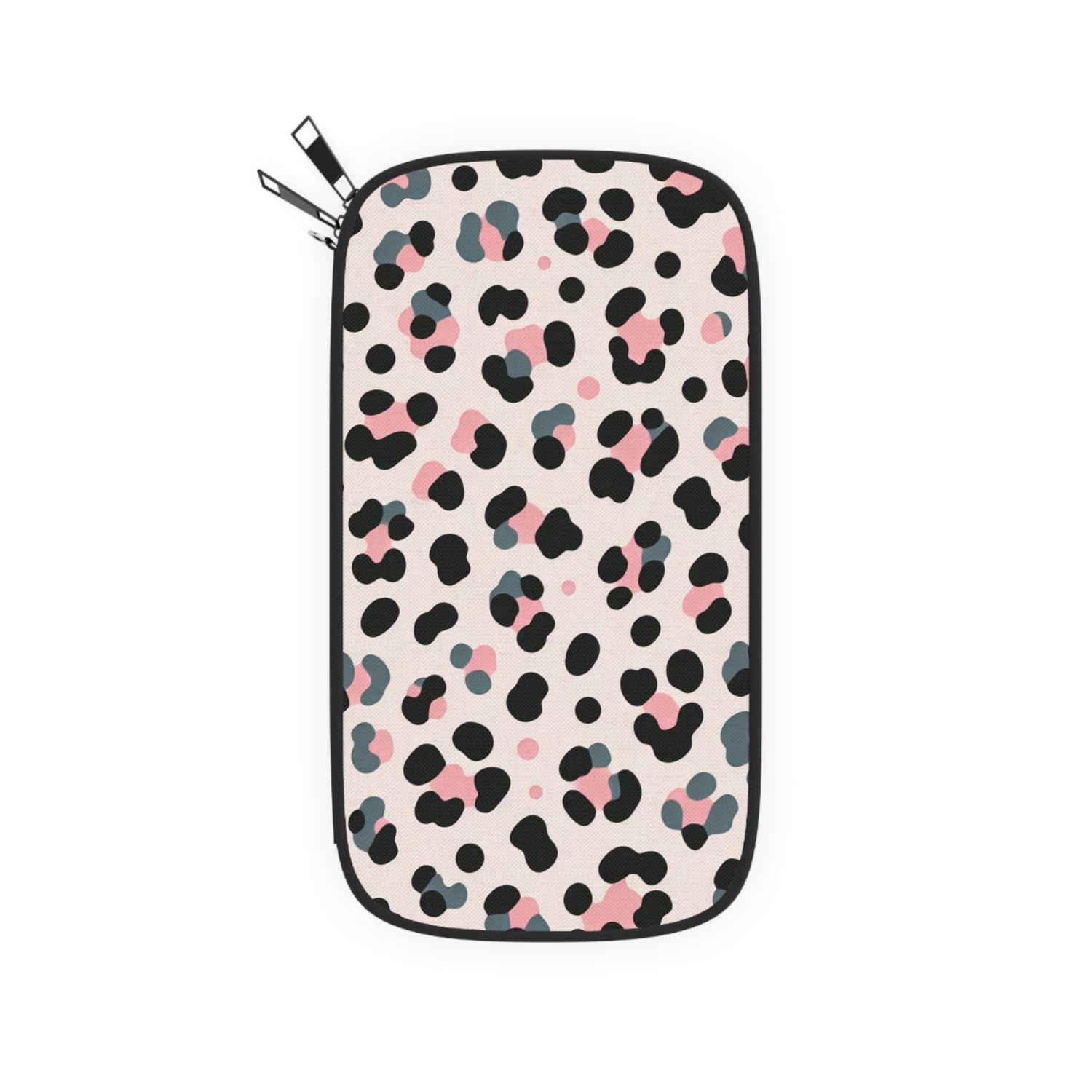 Pink Grey Leopard Passport Wallet