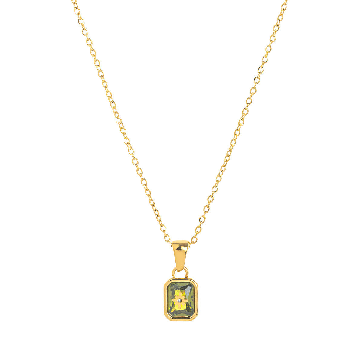 Titanium Steel High Color Retention Birthstones Necklace 12 Birthday