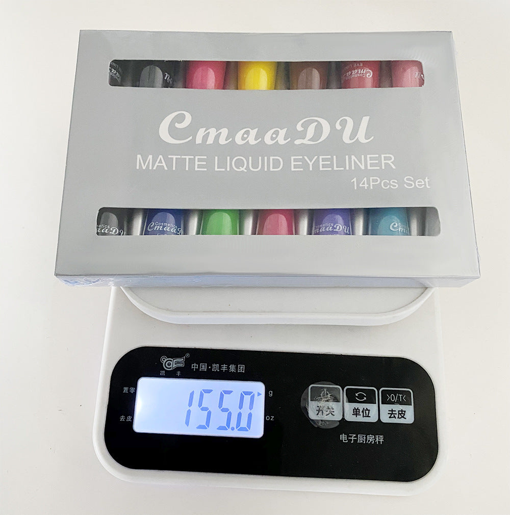 Matte Quick-drying 14 Colors Liquid Eyeliner Set