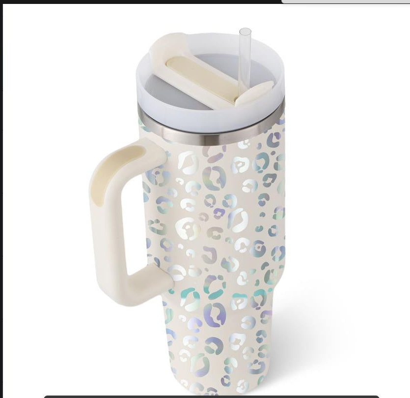 40 Oz Insulated Tumbler with Spill-Proof Lid and Drink Straw