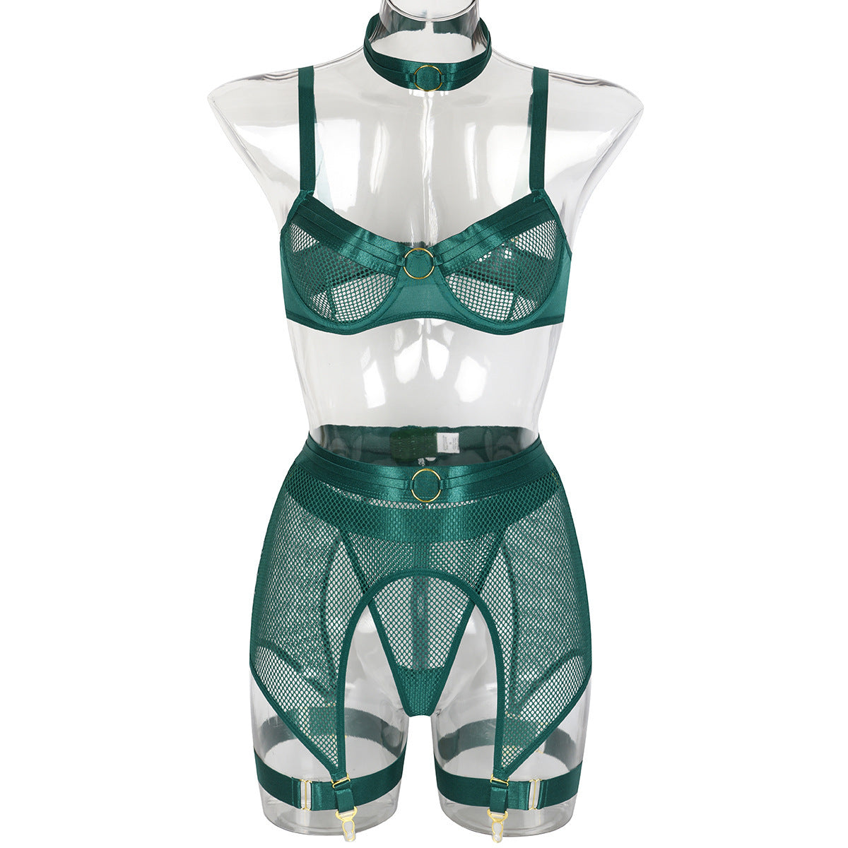 Women's Complex European And American Style Underwear Large Mesh Metal Stitching Scarf