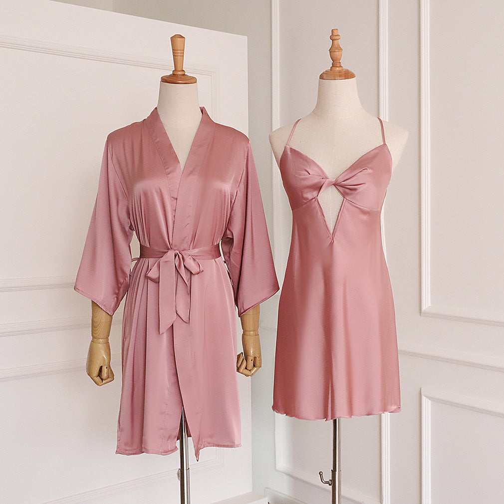 Soft Silk Camisole and Robe 2-Pc Set