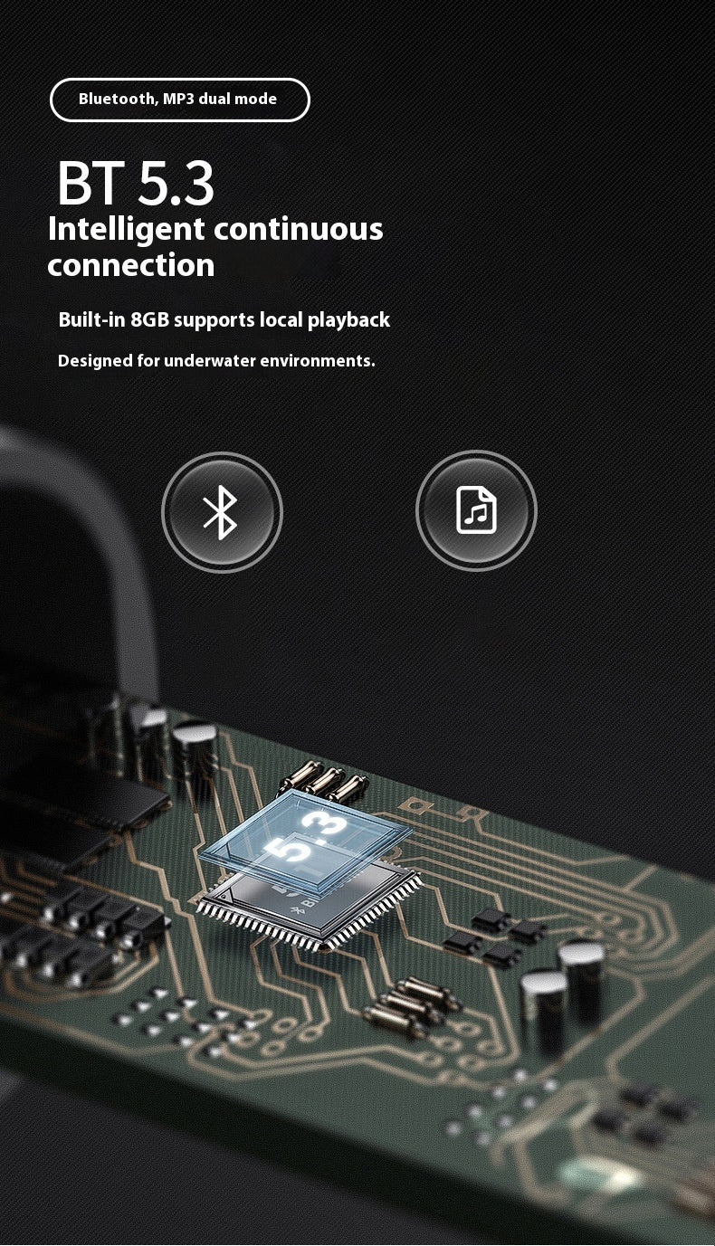 Bone Conduction Swimming Bluetooth Headset With 8G Memory