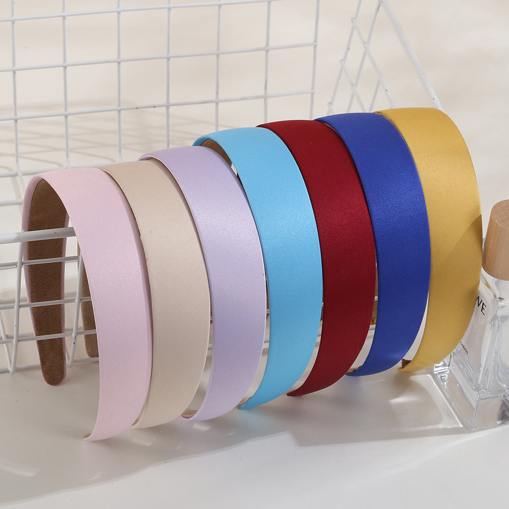 Color Elegant Headband Solid Color Baidu Headband Wide Fabric High Skull Top Headband