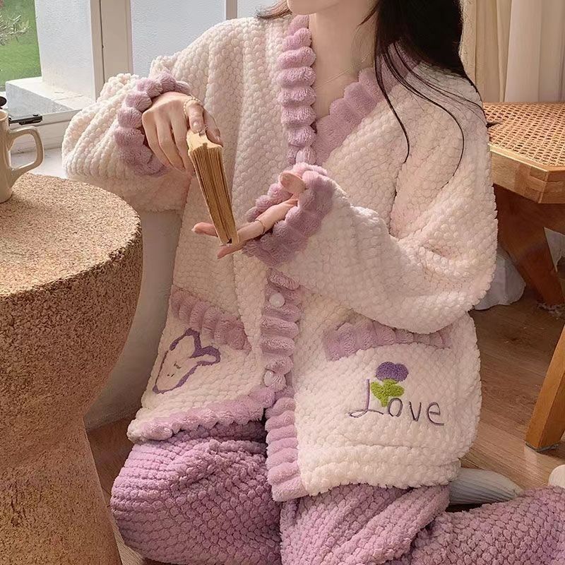 Women's Flannel Winter Velvet Pajamas
