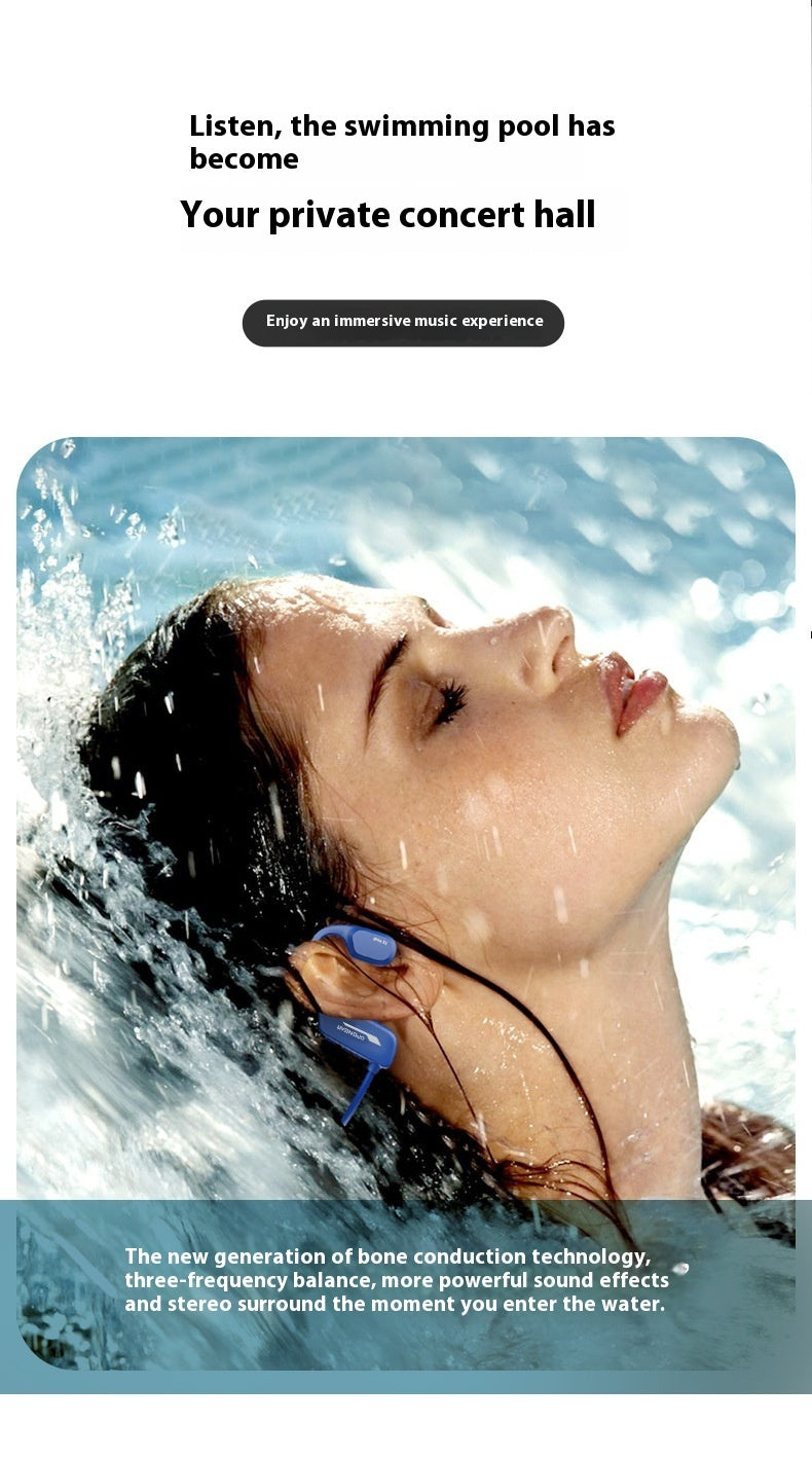 Bone Conduction Swimming Bluetooth Headset With 8G Memory