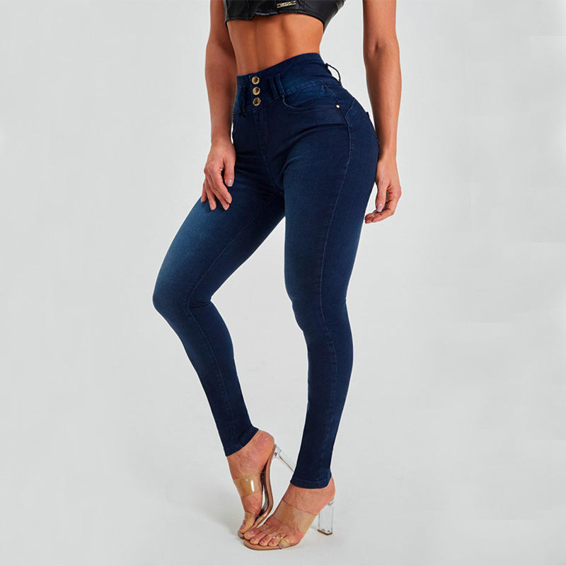 High Waist Jeans Women's Skinny Tight Stretch Shaping Hip Lifting Pants