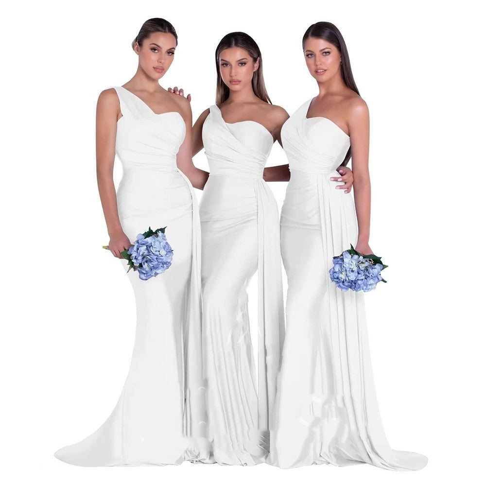 Plus Size Mermaid One Shoulder Elegant Bridesmaid Dress
