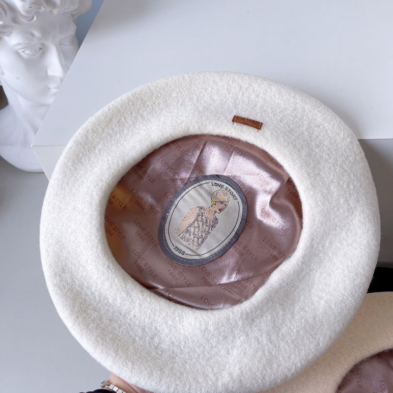 Autumn And Winter Models Of Pure Color Satin Inner Ribe Hat Women