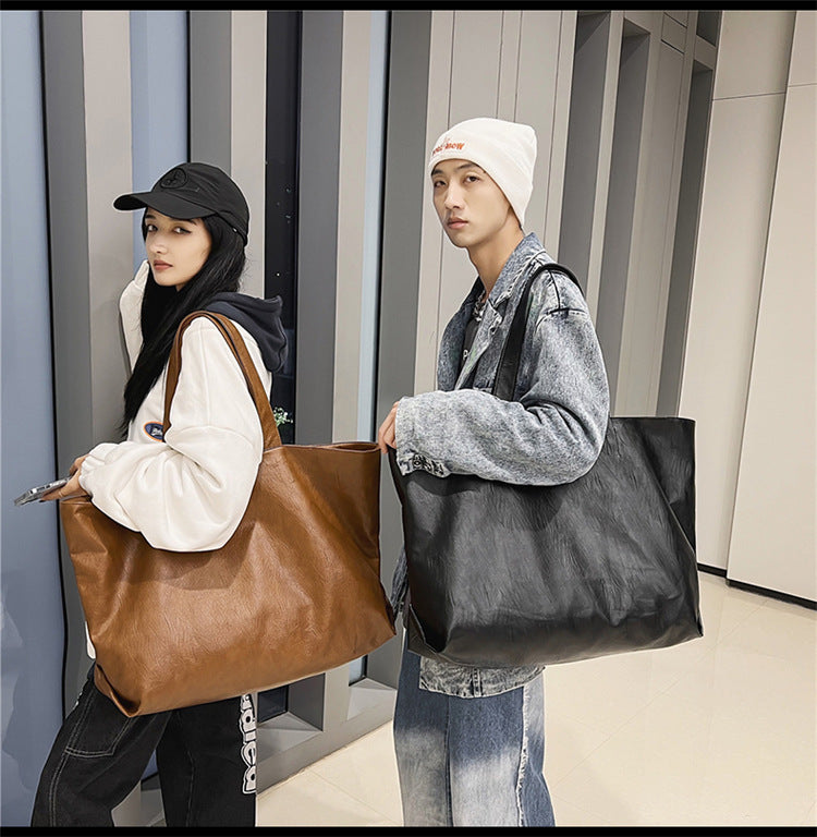 New Soft Leather Large Capacity Travel Bag Men's And Women's Sports Fitness Backpack