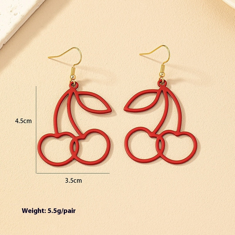 Korean Ins Style Fashion Sweet Cherry-shaped Earrings