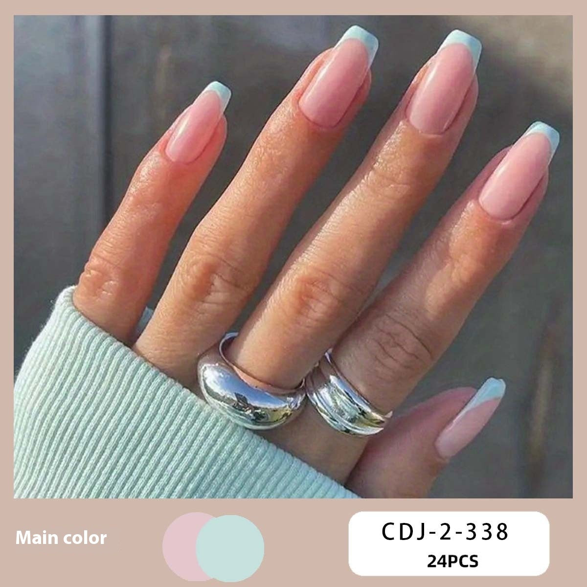 Women's European, American And French Style Pieces Fake Nail Patch