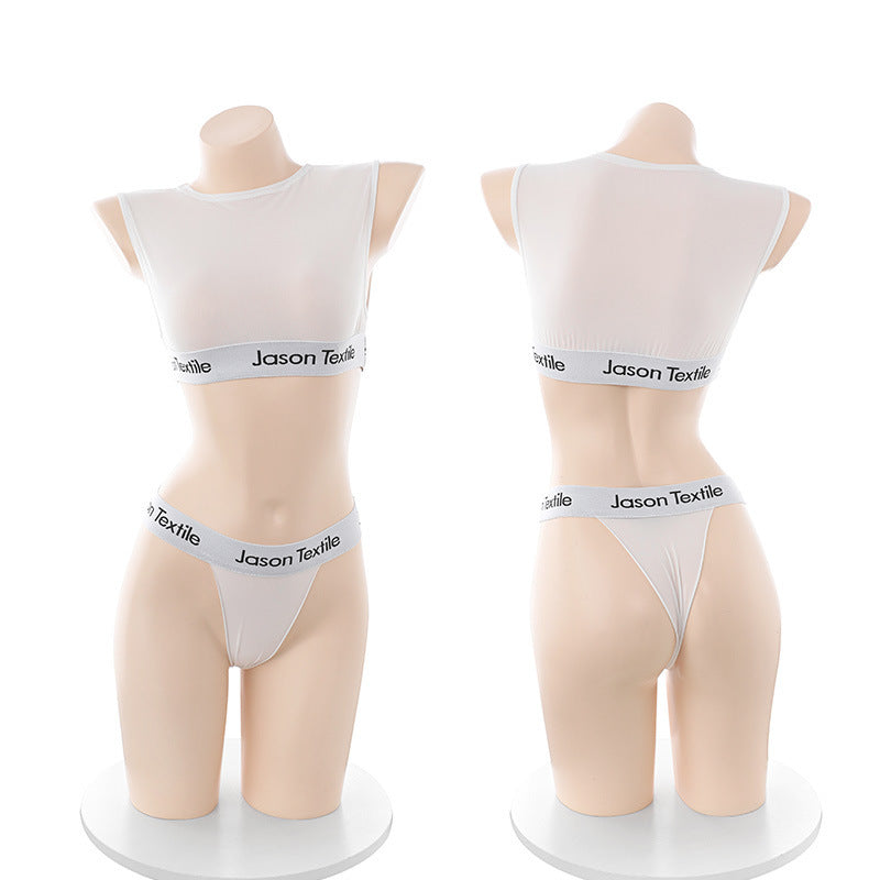 Hip-exposed Sukumizu Ice Silk Girl Sports Suit