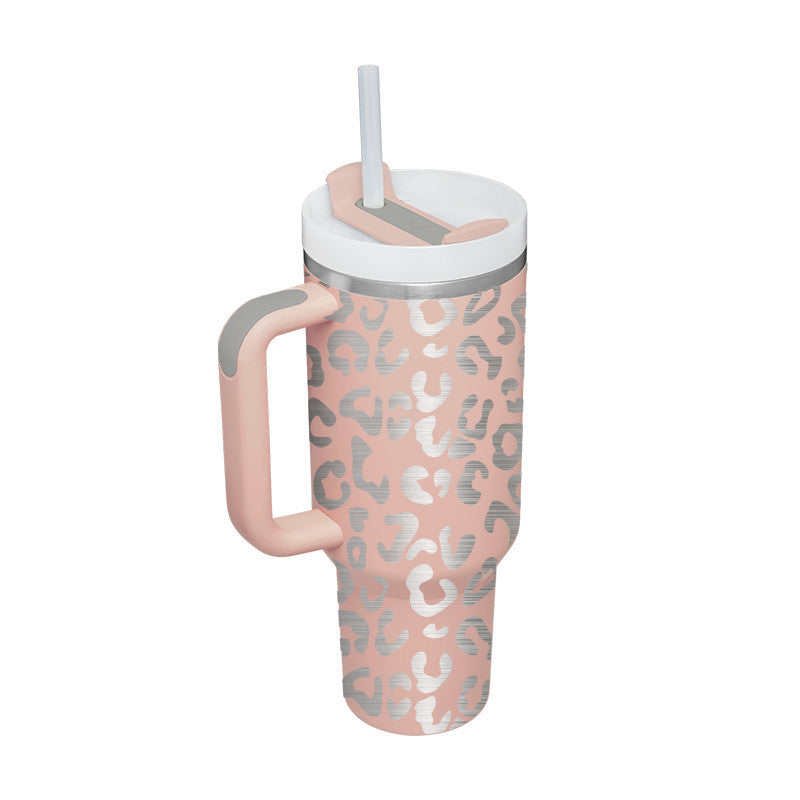 40 Oz Insulated Tumbler with Spill-Proof Lid and Drink Straw