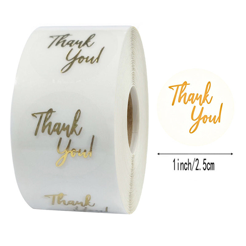 Transparent Gold Script Thank You Sticker