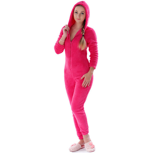 Winter Warm Pyjamas Fluffy Jumpsuits Sleepwear
