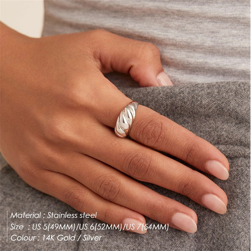 Stainless Steel Ring Gold Plated Couple Index Finger Ring