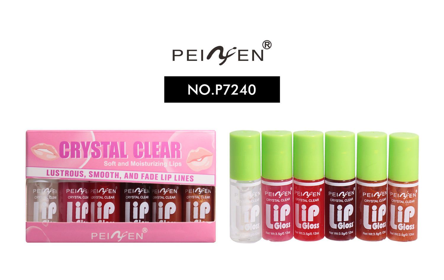 Fat Lip Lacquer 6 PCs Set Box Mirror Moisturizing Full Lips