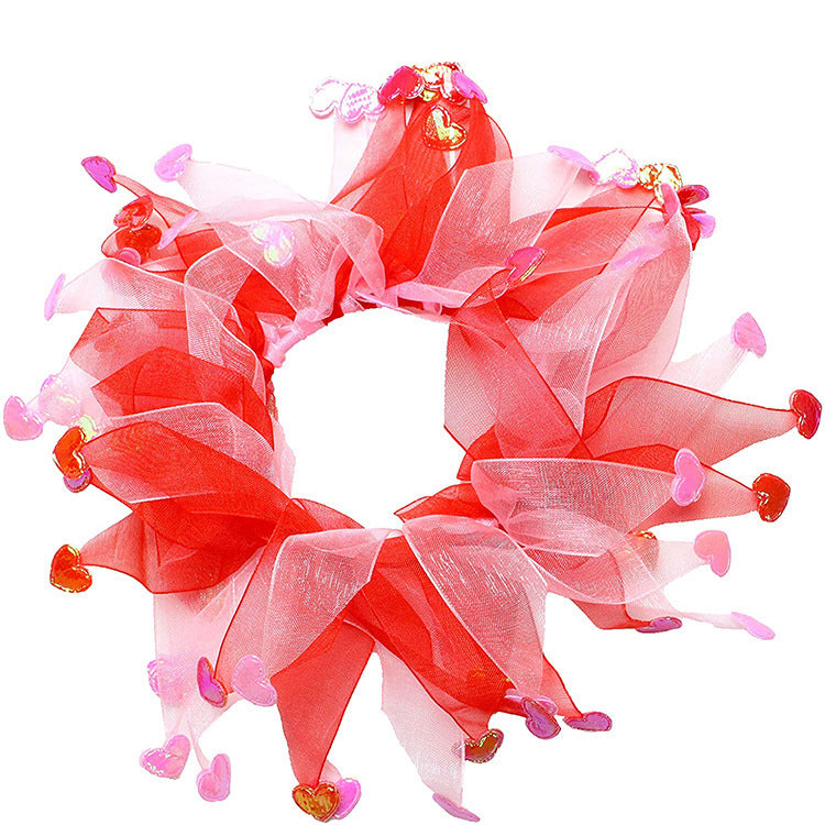 2025 Valentine's Day Pets Costume Valentine's Day Headband Ruffle Collar Set
