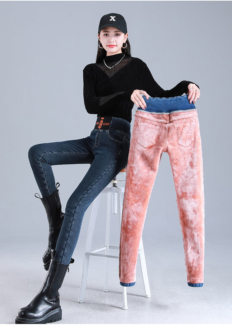 Winter Fleece Leggings Thick Velvet Jeans
